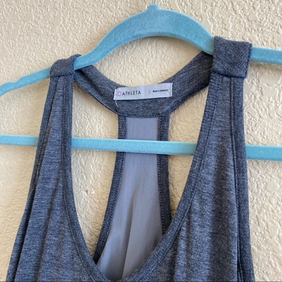 Athleta Rouched draped dress grey bra top small sleeveless - Picture 3 of 6
